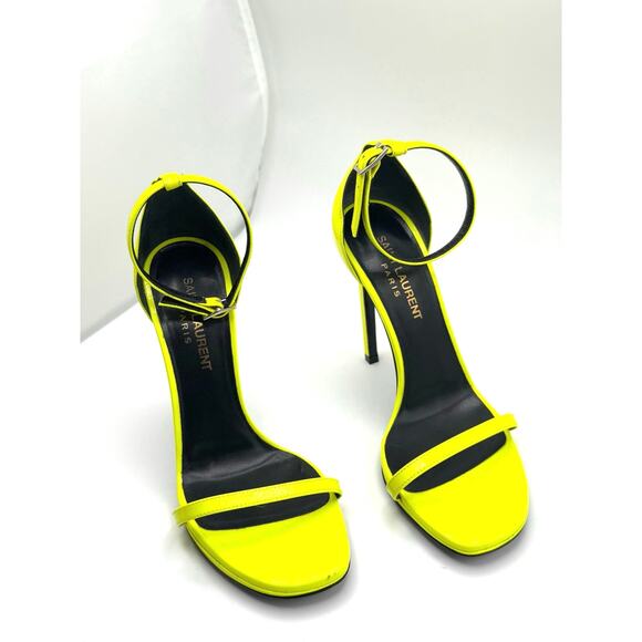 SAINT LAURENT Amber Ankle Strap Sandals in Fluo Yellow size EU 36 - Picture 12 of 12